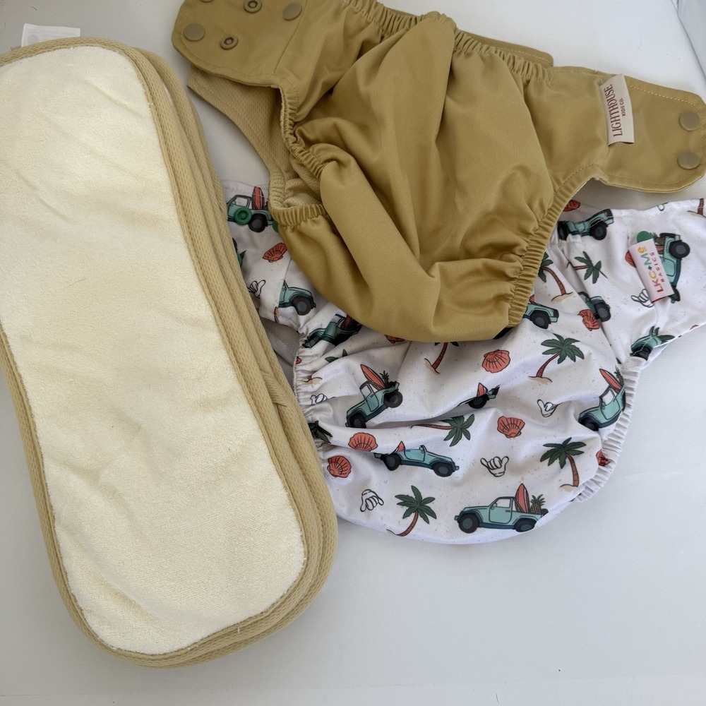 Lot of 4 Lighthouse Kids Co Supreme Pocket Cloth Diapers Washed Never Used